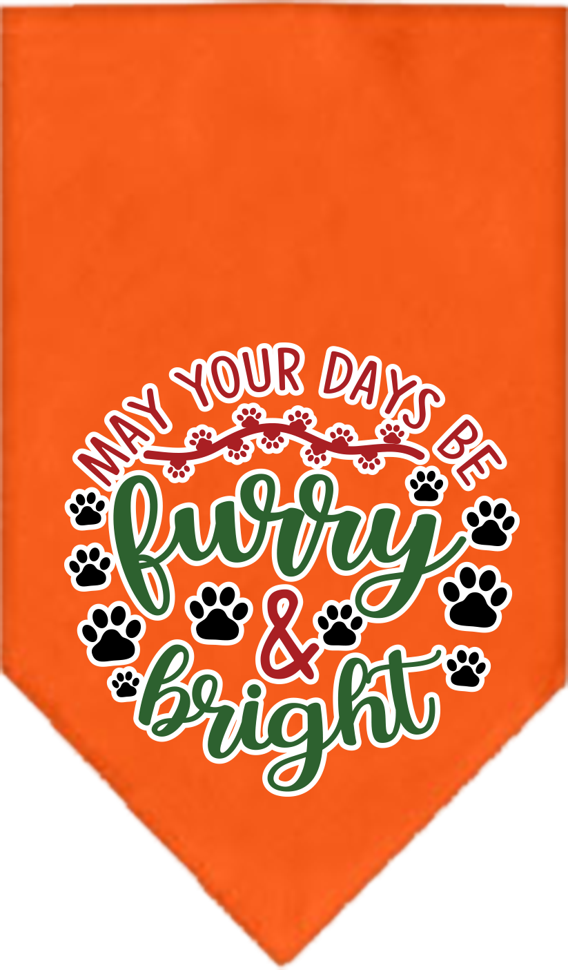 Furry and Bright Screen Print Bandana Orange Size Large